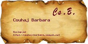 Csuhaj Barbara névjegykártya