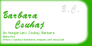 barbara csuhaj business card